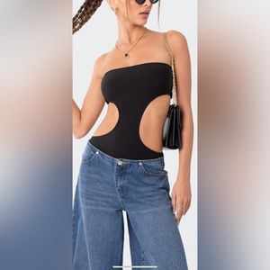 Edikted Black Cut Out Bodysuit